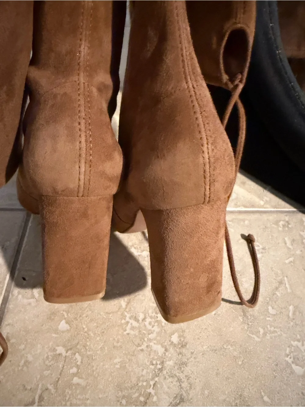 Stuart Weitzman Tieland Suede Over-The-Knee Boots - Walnut Brown - Size 7.5 US